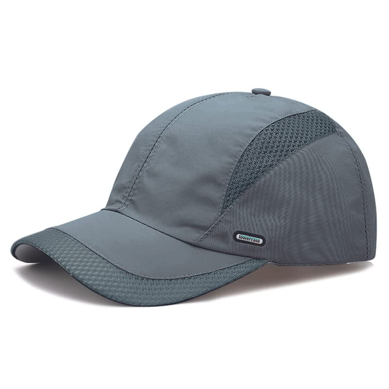 Grey Premium Breathable Baseball Cap for Men - lowercase